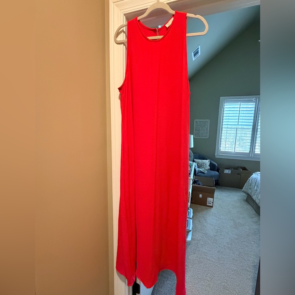 Chic Hot Pink Sleeveless Maxi Dress
